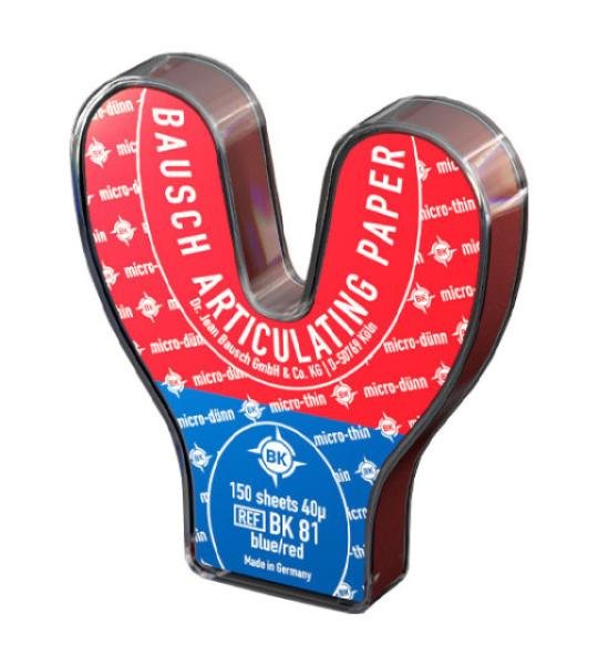 BAUSCH Articulating Paper 40 micron horse shoe Red 150 Sheet